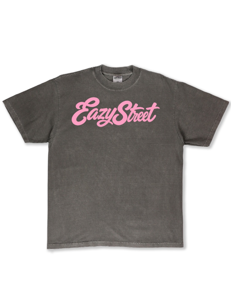 Grey/Powder Pink Signature Tee