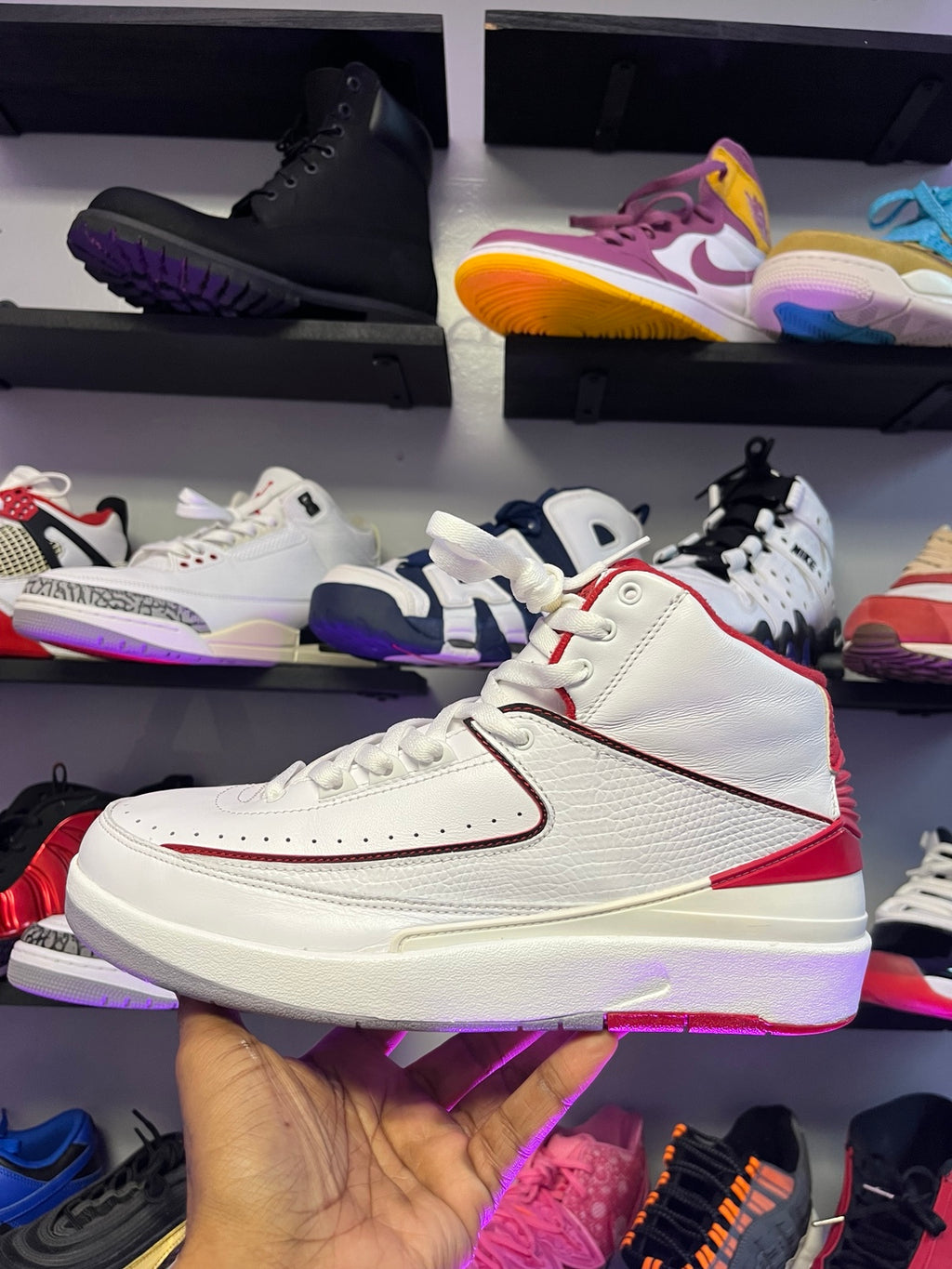 Air Jordan 2 White Varsity Red size 8.5 side view