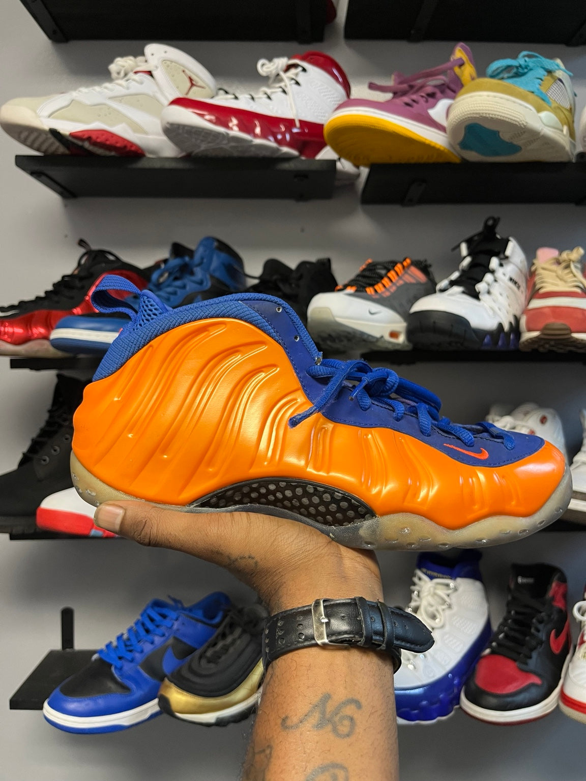 Nike Air Foamposite One Knicks size 11 side view